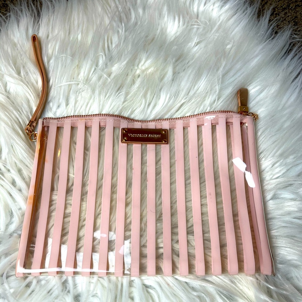 Victoria’s Secret Clear Large Makeup Bag Pink